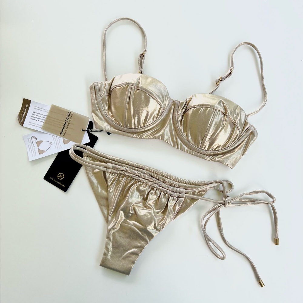 VIX Gold Metallic Bikini